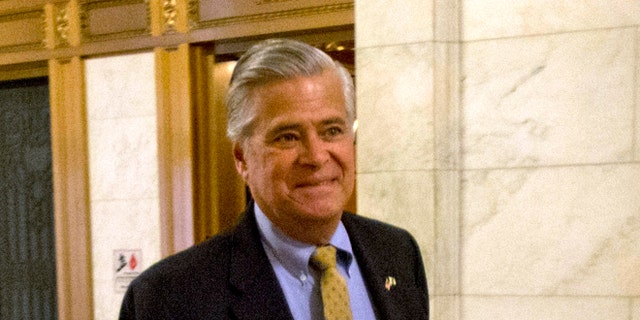 May 11, 2015: New York Senate Majority Leader Dean Skelos, R-Rockville Centre, arrives to his office at the Capitol oin Albany, N.Y.