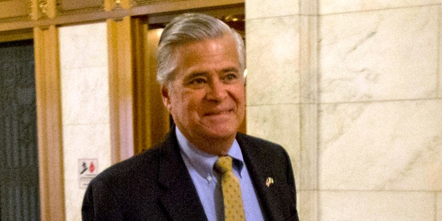 May 11, 2015: New York Senate Majority Leader Dean Skelos, R-Rockville Centre, arrives to his office at the Capitol oin Albany, N.Y.