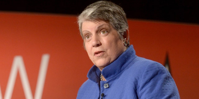 SAN FRANCISCO, CA - MAY 29: The University of California President Janet Napolitano speaks onstage during The New York Times Health For Tomorrow Conference at Mission Bay Conference Center at UCSF on May 29, 2014 in San Francisco, California. (Photo by Michael Loccisano/Getty Images for New York Times)