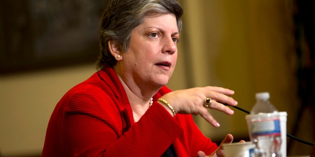In this April 18, 2013 file photo, Homeland Security Secretary Janet Napolitano testifies before the House Homeland Security Committee on Capitol Hill in Washington.