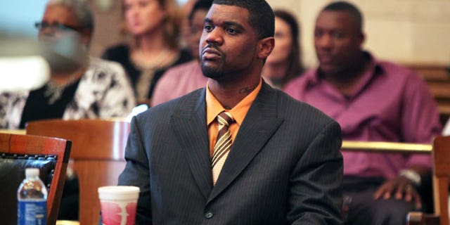 April 24, 2012: Former Cincinnati Bengals NFL football linebacker Nate Webster, appears in court for closing arguments in his trial in Cincinnati.