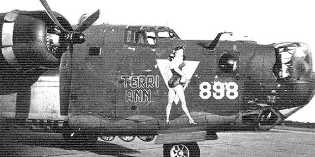 A B-24 used by the 489th Bomb Group during World War II.