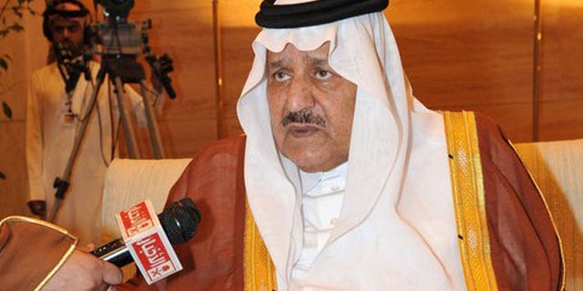 October 29, 2011: Prince Nayef bin Abdulaziz al-Saud, newly appointed Crown Prince speaks at an interview at the Riyadh Governor's Palace.