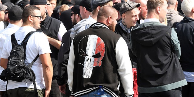 Far-Right extremists gather to commemorate the 30th anniversary of the death of Adolf Hitler's deputy, Rudolf Hess, in Berlin, August 2017