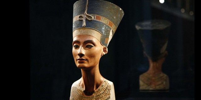 The statue of Queen Nefertiti seen during a press preview at the 'Neues Museum' (New Museum) building in Berlin October 15, 2009. As of January 24, 2011, Egypt has formally requested the return of the famous 3,400-year-old bust, which is part of a permanent Egyptian exhibition on display at the museum in Berlin.