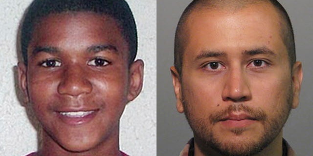 FILE -This combo made from file photos shows Trayvon Martin, left, and George Zimmerman. George Zimmerman, 28, the neighborhood watch volunteer who shot 17-year-old Trayvon Martin, was arrested and charged with second-degree murder. The central Florida suburb of Sanford is getting back to normal a year after Zimmerman shot and killed Martin. (AP Photo, File)