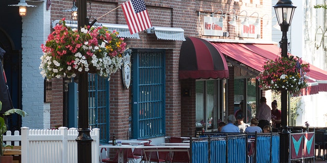 This photo was taken on Forest St. in front of the New Canaan Diner.