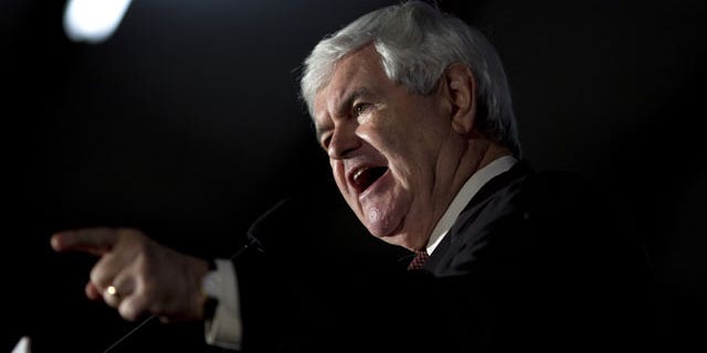 Feb. 17, 2012: Republican presidential candidate, former House Speaker Newt Gingrich speaks during a campaign stop in Peachtree City, Ga.