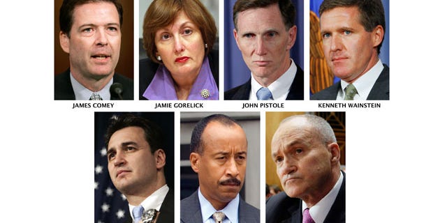 This image shows possible successors to FBI Director Robert Mueller, whose 10-year nonrenewable term expires Sept. 4. James Comey and Kenneth Wainstein are both former Bush administration law enforcement officers who served in sensitive national security-related posts.
