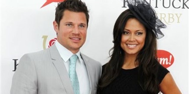 May 7, 2011: Nick Lachey and fiancee Vanessa Minnillo arrive for the 137th Kentucky Derby horse race at Churchill Downs in Louisville, Ky.