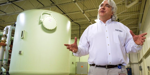 May 16, 2013: Des Moines Water Works CEO and general manager Bill Stowe stands in the Nitrate Removal Facility at the Water Works treatment plant.