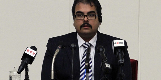 Dec. 14, 2014: Arturo Pierre Martinez, 29, speaks at a press conference at the Peoples Palace of Culture in Pyongyang, North Korea. North Korea on Sunday presented to the media the American, who says he illegally crossed into the country but has not been held in custody and is seeking asylum in Venezuela. (AP Photo/Kim Kwang Hyon)