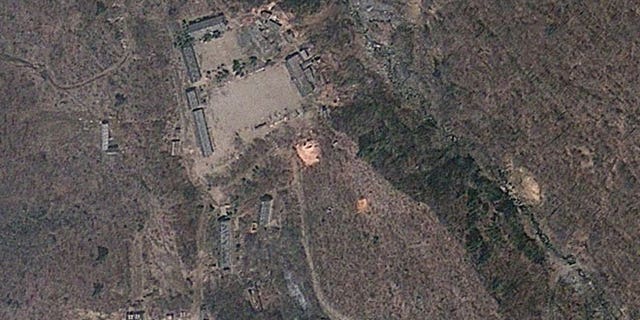 This April 18, 2012 satellite image provided by GeoEye shows North Korea's Punggye-ri nuclear test site.