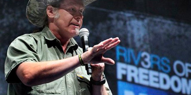 FILE: Musician and gun rights advocate Ted Nugent addresses a seminar at the National Rifle Association's 140th convention in Pittsburgh.