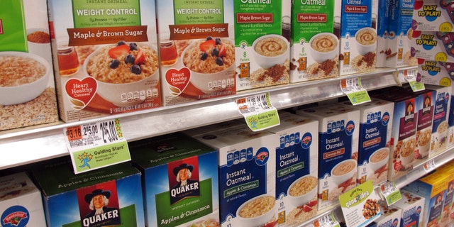 Hannaford stores feature the company's Guiding Stars rating system, as shown on price tags in the cereal aisle at a South Portland, Maine, store.