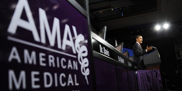 June 15, 2009: President Obama delivers remarks on the health care system at the annual meeting of the American Medical Association.