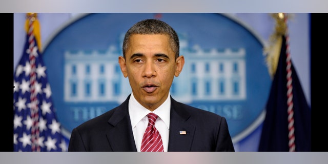 President Barack Obama announces the revamp of his contraception policy requiring religious institutions to fully pay for birth control, Friday, Feb. 10, 2012, in the Brady Press Briefing Room of the White House in Washington. (AP Photo/Susan Walsh)