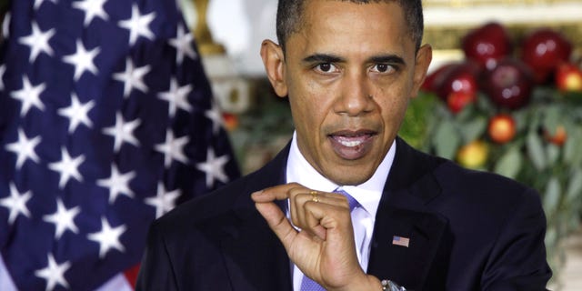 Dec. 2: Obama speaks at the Blair House across from the White House. (AP)