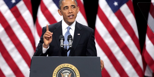 LAS VEGAS, NV - JANUARY 29: U.S. President Barack Obama delivers his address on immigration reform at Del Sol High School on January 29, 2013 in Las Vegas, Nevada. Obama commended Congress for their bipartisanship efforts in fixing illegal immigration policies. (Photo by John Gurzinski/Getty Images)