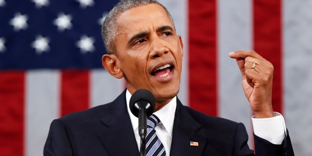 President Barack Obama delivers his State of the Union address before a joint session of Congress on Capitol Hill in Washington, Tuesday, Jan. 12, 2016. (AP Photo/Evan Vucci, Pool)