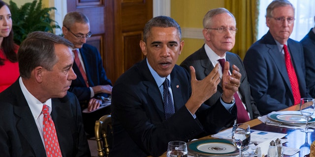 Nov. 7, 2014: President Obama meets with congressional leaders in the White House in Washington, D.C.