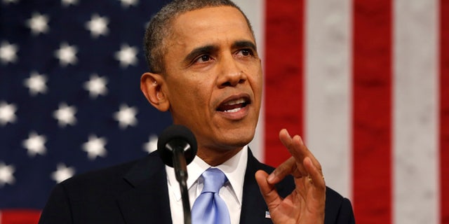 U.S. President Barack Obama delivers his State of the Union speech on Capitol Hill in Washington, January 28, 2014.