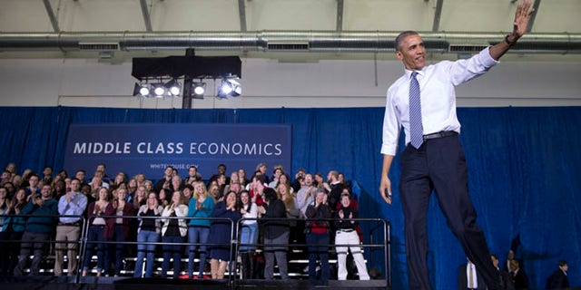 Jan. 21, 2015: President Obama arrives to speak at Boise State University, in Boise, Idaho.