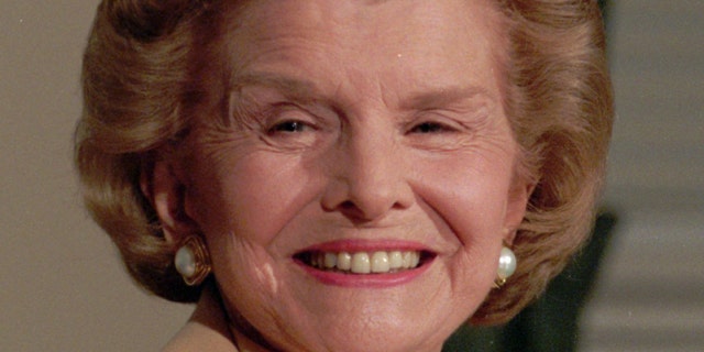 In this Aug. 30,1994 file picture, former first lady Betty Ford talks with reporters at the Old Executive Building in Washington D.C. On Friday, July 8, 2011, a family friend said that Ford had died at the age of 93.