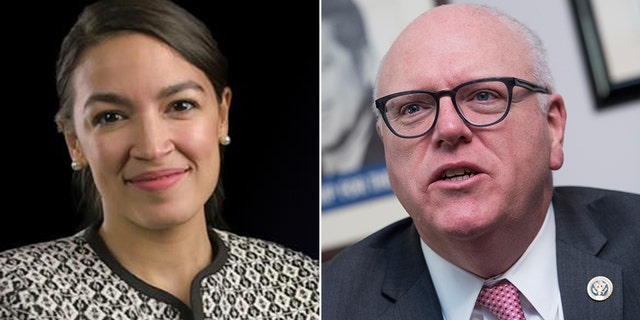 House Democratic Caucus Chairman Joe Crowley, D-N.Y., right, lost in a stunning primary defeat to political newcomer Alexandria Ocasio-Cortez, left.