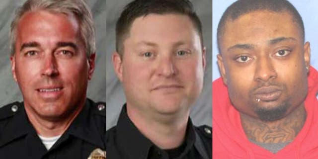 Veteran officers Antony Morelli, 54, and Eric Joering, 39, were killed in a gun battle with violent criminal Quentin Smith in the Columbus suburb of Westerville Saturday.