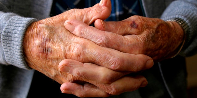 Elderly mans hands