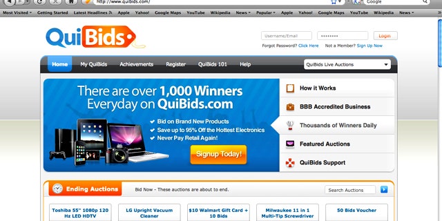 QuiBids.com, an online penny auction site, notes that it has an option that gives users a chance to recoup their losses.