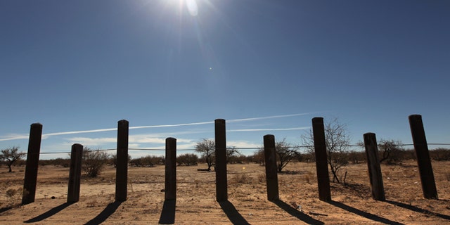 The U.S. Mexico border on the Sonoran Desert on January 18, 2011 in the Tohono O'odham Nation, Arizona.