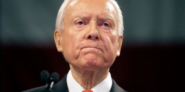 April 23, 2016: Sen. Orrin Hatch, R-Utah, speaks during the Utah Republican Party 2016 nominating convention in Salt Lake City.