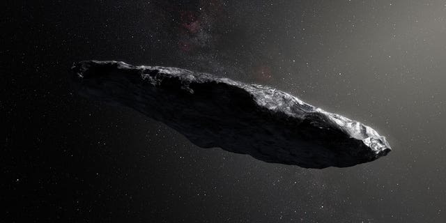 Artist's illustration of 'Oumuamua, the first interstellar object ever spotted in our solar system.