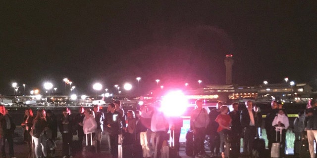 All passengers were safely evacuated and transported to the terminal.