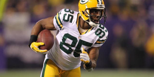 Green Bay Packers wide receiver Greg Jennings against the Minnesota Vikings at the Metrodome. The Vikings defeated the Packers 37-34.