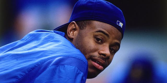 BALTIMORE - APRIL 29: Ken Griffey Jr. #24 of the Seattle Mariners at Memorial Stadium during a regular season game on April 29, 1990 in Baltimore, Maryland. (Photo by Ronald C. Modra/Sports Imagery/Getty Images)