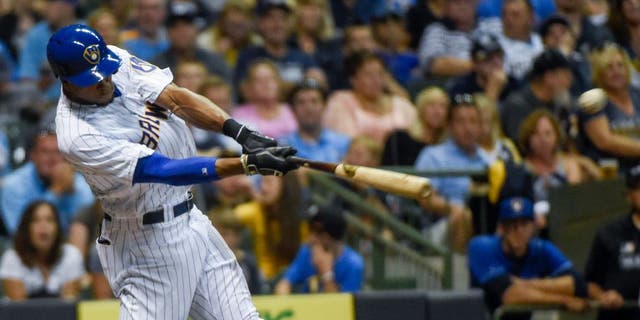 Milwaukee Brewers outfielder Keon Broxton hits an RBI double during the sixth inning against the Pittsburgh Pirates on Friday, July 29.