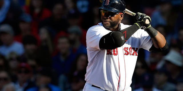 Jun 4, 2015; Boston, MA, USA; Boston Red Sox designated hitter David Ortiz (34) at bat during the fourth inning against the Minnesota Twins at Fenway Park. Mandatory Credit: Greg M. Cooper-USA TODAY Sports