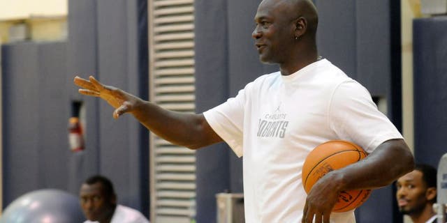 December 13, 2011; Charlotte, NC, USA; Charlotte Bobcats principal owner Michael Jordan during training camp at Time Warner Cable Arena. Mandatory Credit: Sam Sharpe-USA TODAY Sports