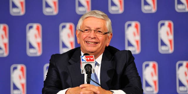 David Stern addresses the media after an NBA Board of Governors meeting in New York City, Oct. 23, 2013. (Getty Images)