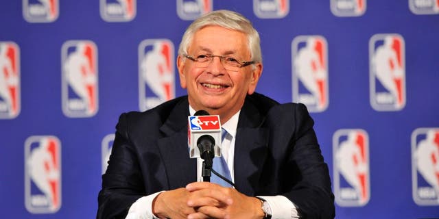 David Stern addresses the media after an NBA Board of Governors meeting in New York City, Oct. 23, 2013. (Getty Images)