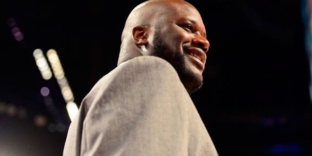 Feb 14, 2014; New Orleans, LA, USA; NBA former player Shaquille O'Neal before the 2014 Rising Stars Challenge at Smoothie King Center. Mandatory Credit: Bob Donnan-USA TODAY Sports