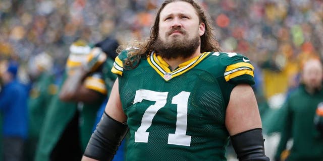 GREEN BAY, WI - JANUARY 11: Josh Sitton #71 of the Green Bay Packers looks on against the Dallas Cowboys during the NFC Divisional Playoff game at Lambeau Field on January 11, 2015 in Green Bay, Wisconsin. The Packers defeated the Cowboys 26-21. (Photo by Joe Robbins/Getty Images)