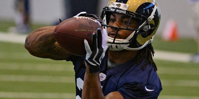 Jul 22, 2014; St. Louis, MO, USA; St. Louis Rams running back Tre Mason (27) runs through drills at Rams Park. Mandatory Credit: Jeff Curry-USA TODAY Sports