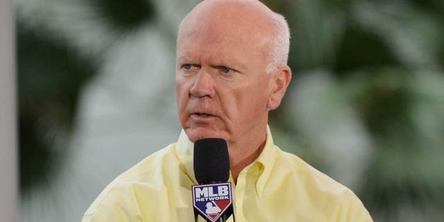 Dec 6, 2012; Nashville, TN, USA; Minnesota Twins general manager Terry Ryan is interviewed on the MLB Network during the Major League Baseball winter meetings at the Gaylord Opryland Hotel. Mandatory credit: Don McPeak-USA TODAY Sports