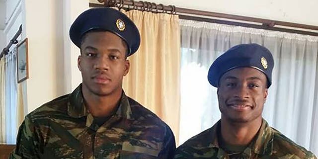 Milwaukee Bucks star Giannis Antetokounmpo and older brother Thanasis presented themselves for compulsive military service in Greece.
