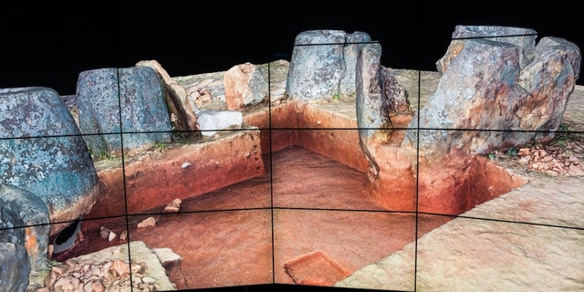 The aerial landscape images and other data from research at the Plain of Jars have been integrated into an advanced 3D simulation at the Cave2 virtual reality facility at Monash University.