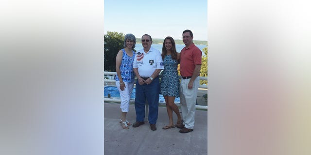 Veteran Rafael Diaz with daughter Beatrice Muncy (L), granddaughter Cristina Muncy and son-in-law, Jim Muncy (R).